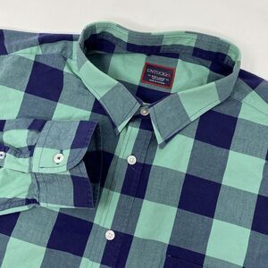 UNTUCKit Men's 3XL Bonarda Cotton Green Plaid Long Sleeve‎ Button Front Shirt